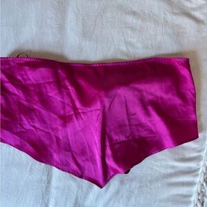 Women's Pink Satin Bandeau Top